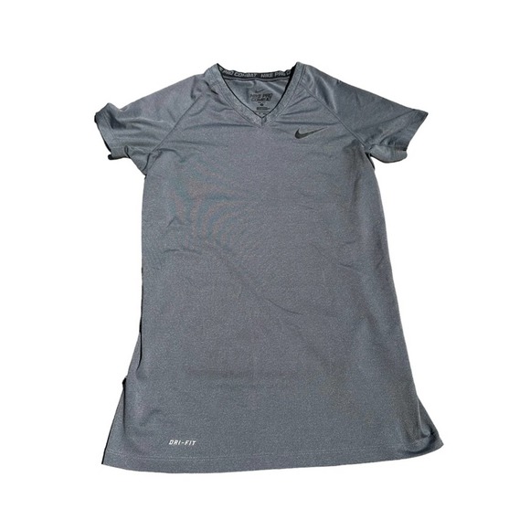 Nike Pro Combat Dri Fit T Shirt Womens Fitted Lightweight Gray Extra Small - Picture 1 of 10